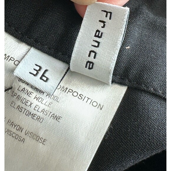 Balenciaga VTG sheath Wool black skirt feminine flounce hem sz 36 * Flaw - Picture 4 of 16